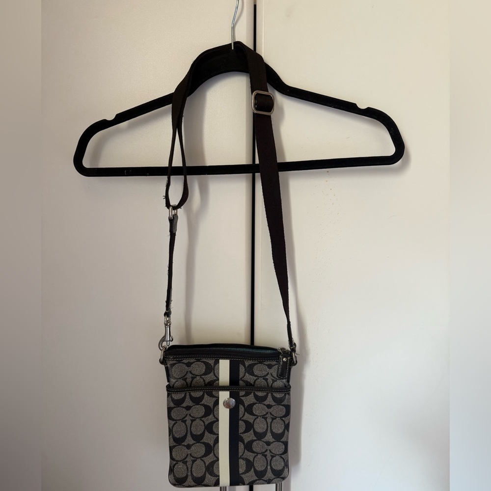 Coach Black and Cream Crossbody Bag